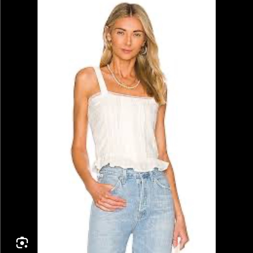 Heartloom White Saya Cami Top from Revolve in Eggshell